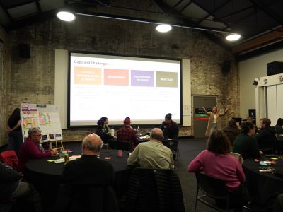 Photo of the presentation being delivered. 