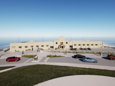 Concept render image of perspective 1: Front facade of Newcastle Ocean Baths