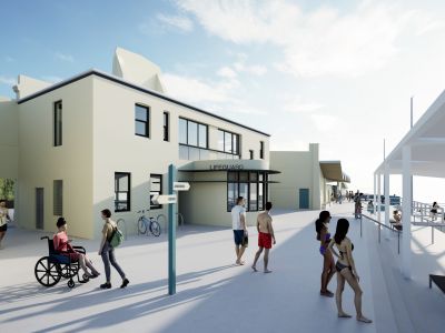 Concept render image of perspective 5: Side profile of Newcastle Ocean Baths