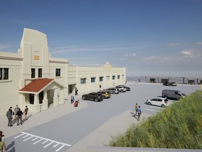 Concept render image of perspective 2: Front facade of Newcastle Ocean Baths