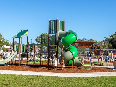 Image of a park with a slide